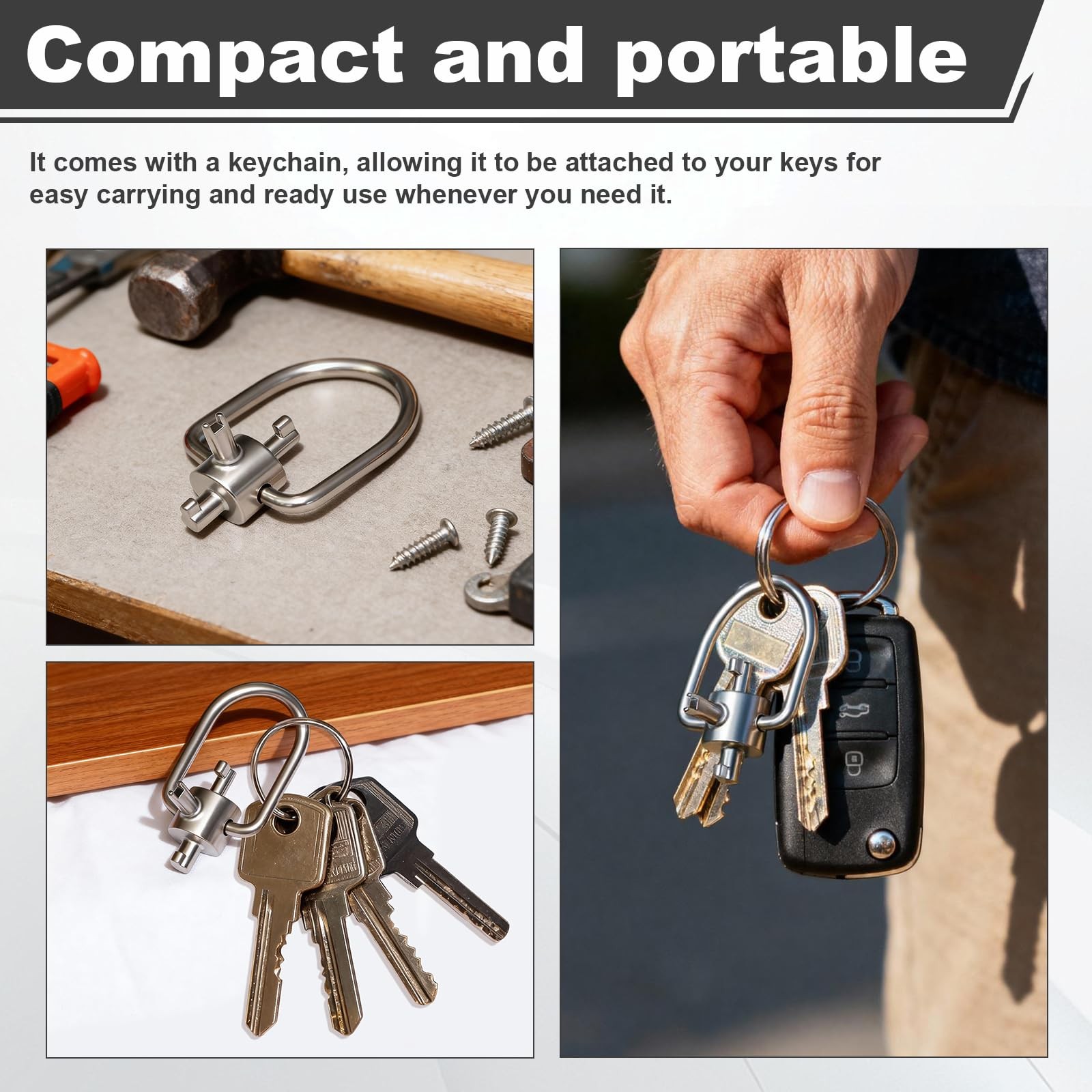 HVAC Refrigerant Locking Cap Key Universal Triple Use 3 Bit Tamper Resistant