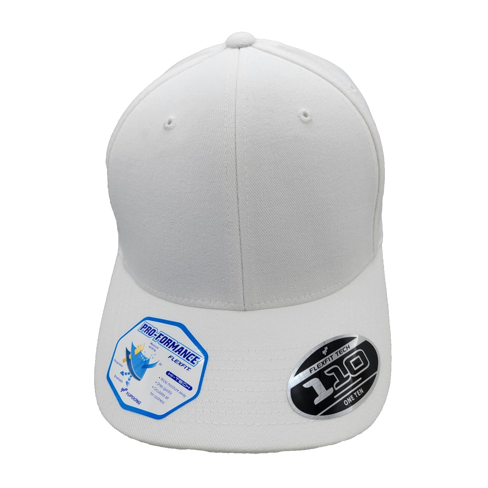 One Ten 110 Pro-Formance Mens One Size White Strapback Flexfit Tech Hat Cap