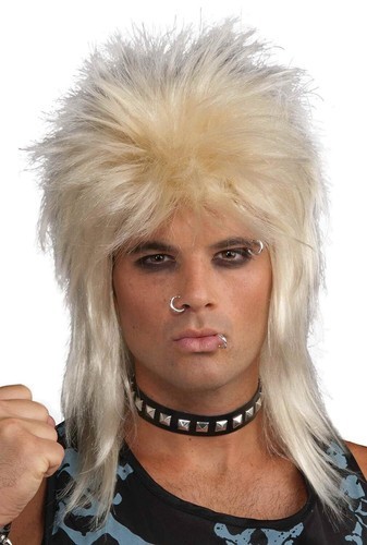 FORUM DELUXE BLONDE PUNK ROCK STAR WIG HEADBANGER HALLOWEEN ACCESSORY 65257