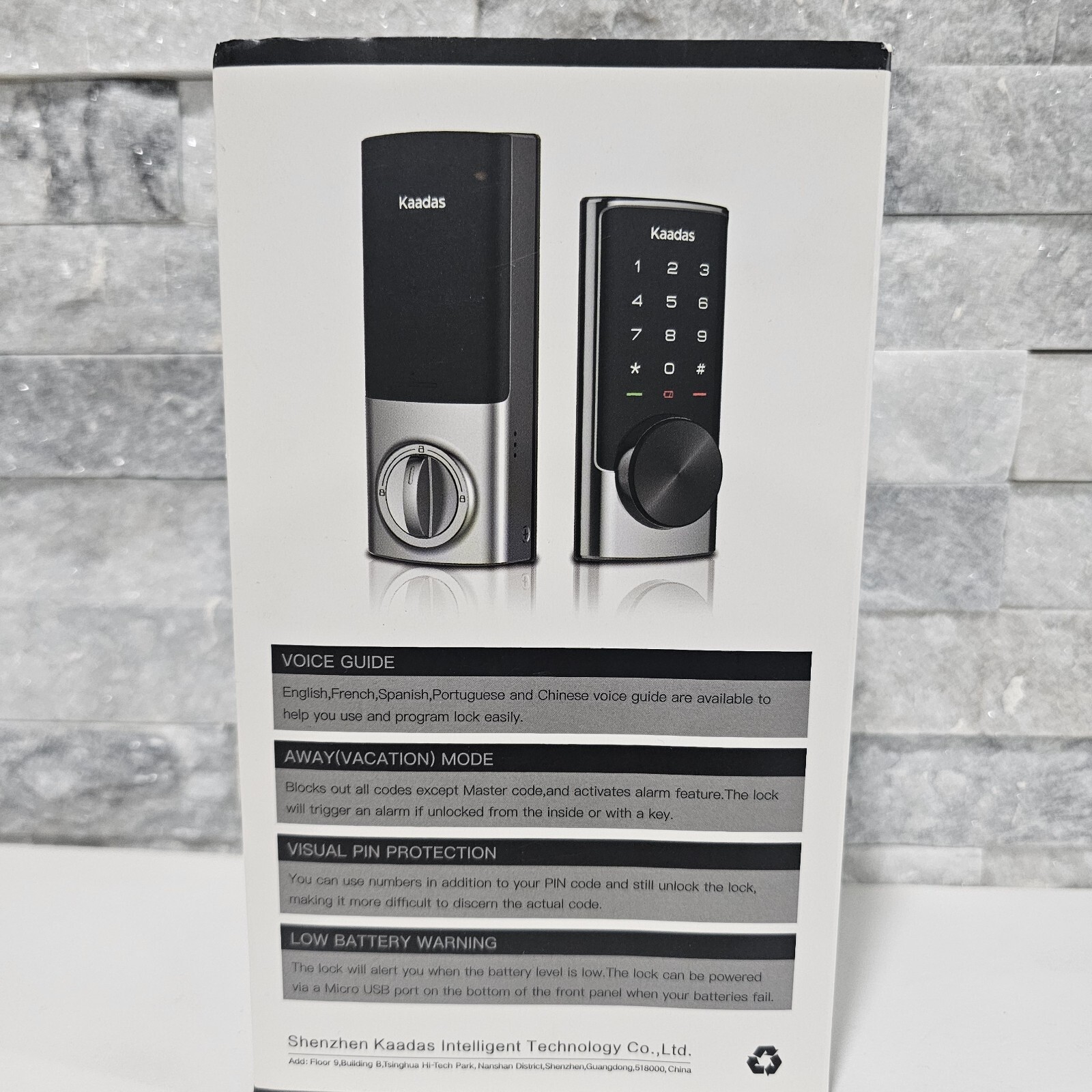 Kaadas RX-C Touchpad Smart Deadbolt Digital Lock Satin Nickel PIN Code Key NEW