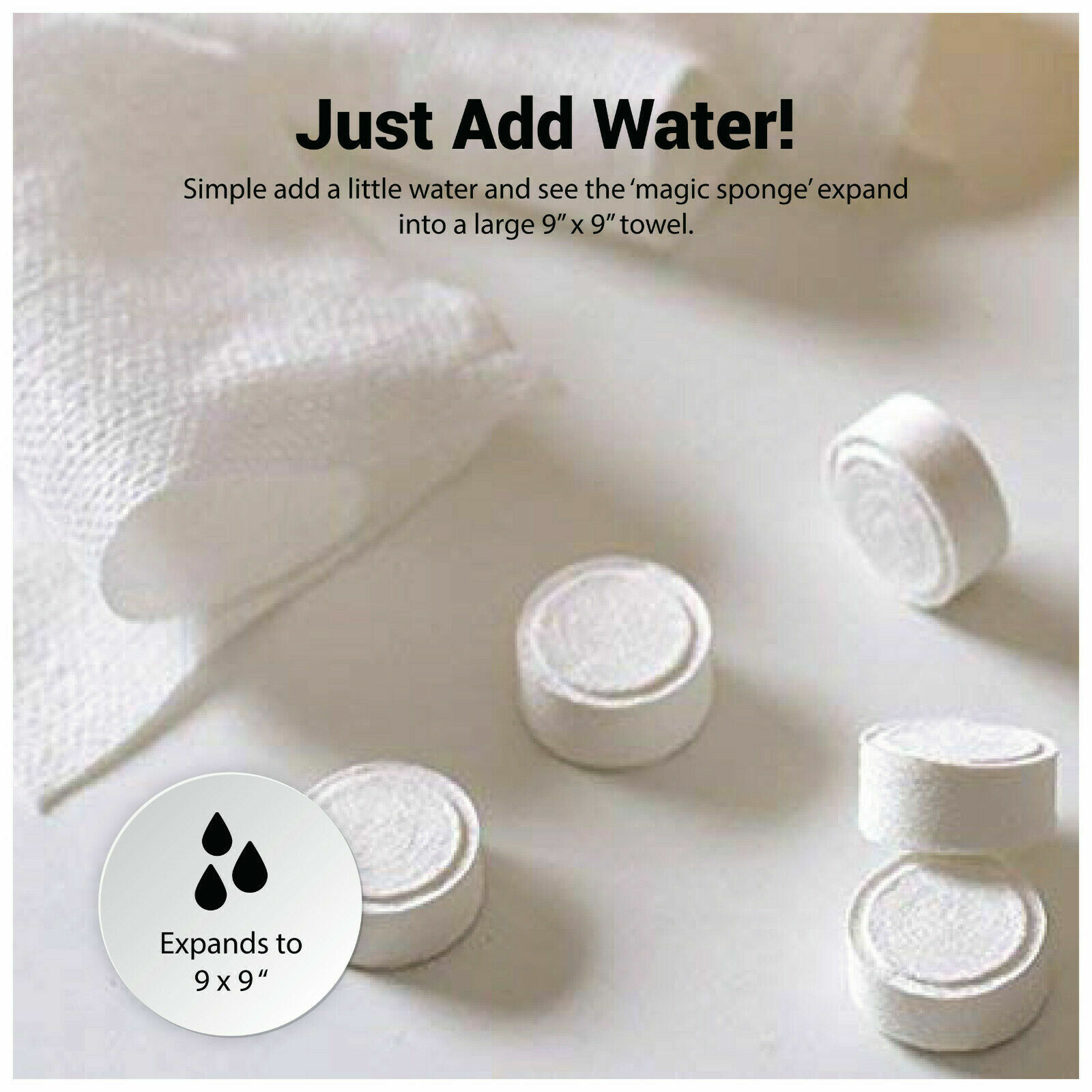 100 PACK Compressed Towel Wipe Soft Cotton Expandable Tablet Just Add Water
