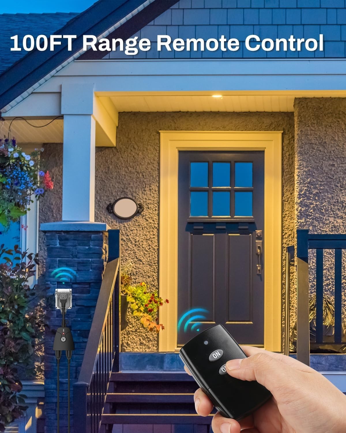 Reliable Weatherproof Wireless Remote Control Outlet - 2 Dual Outlets Included