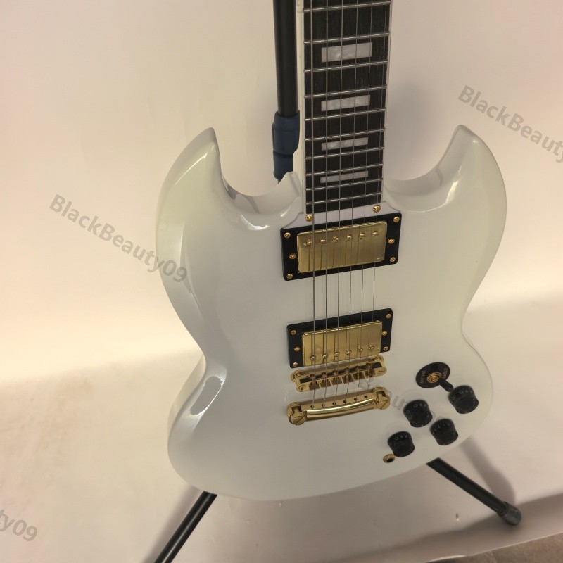 Classic Solid Body Electric Guitar White Stainless Rounded Fret Edge Bone Nut