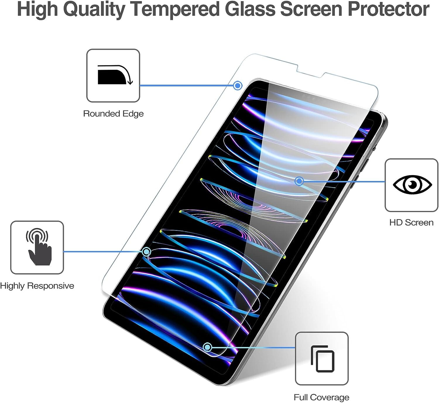 For 2022 Apple iPad Pro 11" inch 4th Generation Tempered Glass Screen Protector
