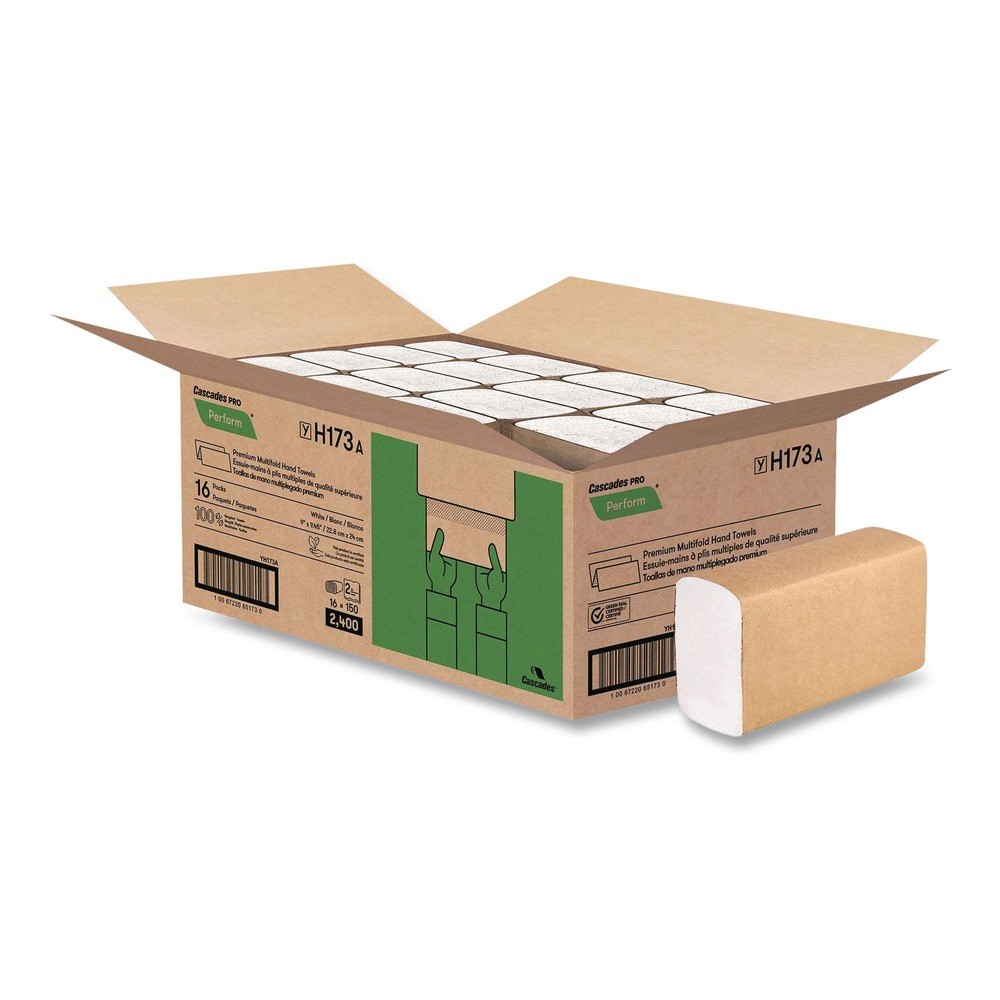 Cascades PRO H173 9 in. x 9.45 in. 2-Ply Multifold Towels - WT (16 PK/CT) New