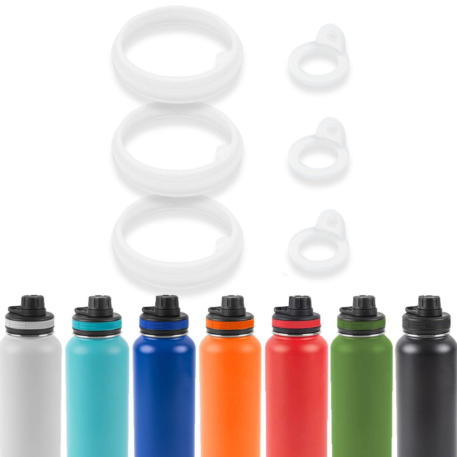 BOSORIO 3 Sets Gaskets Compatible with ThermoFlask Spout Lid Water Clear