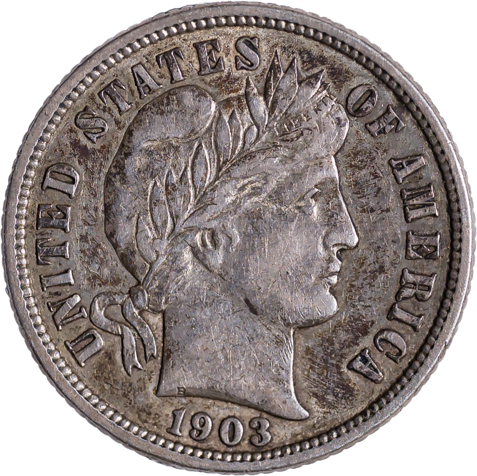 1903-O US Barber Dime - About Uncirculated Condition