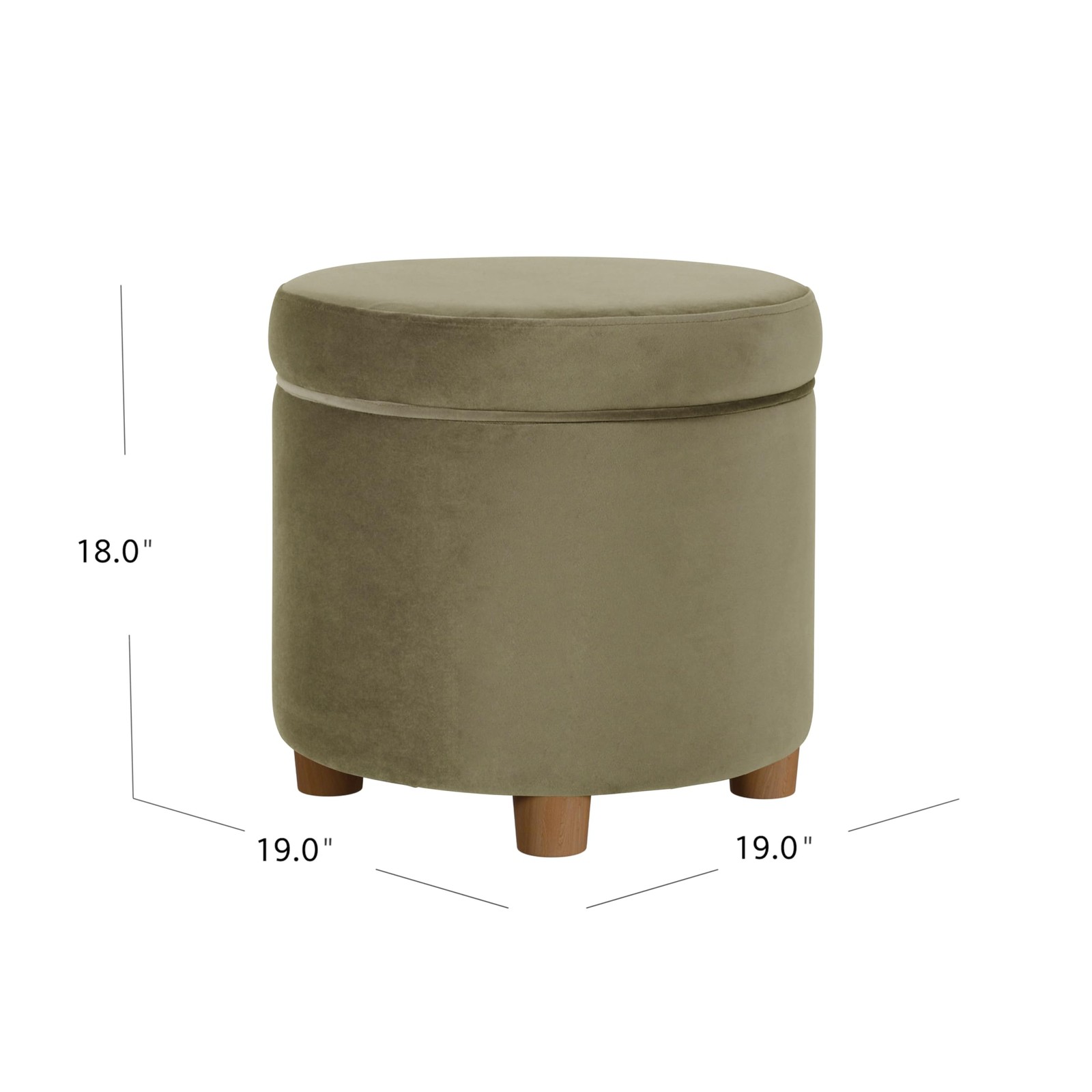 Home Decor | Upholstered Round Storage Ottoman | Ottoman with Storage for Liv...