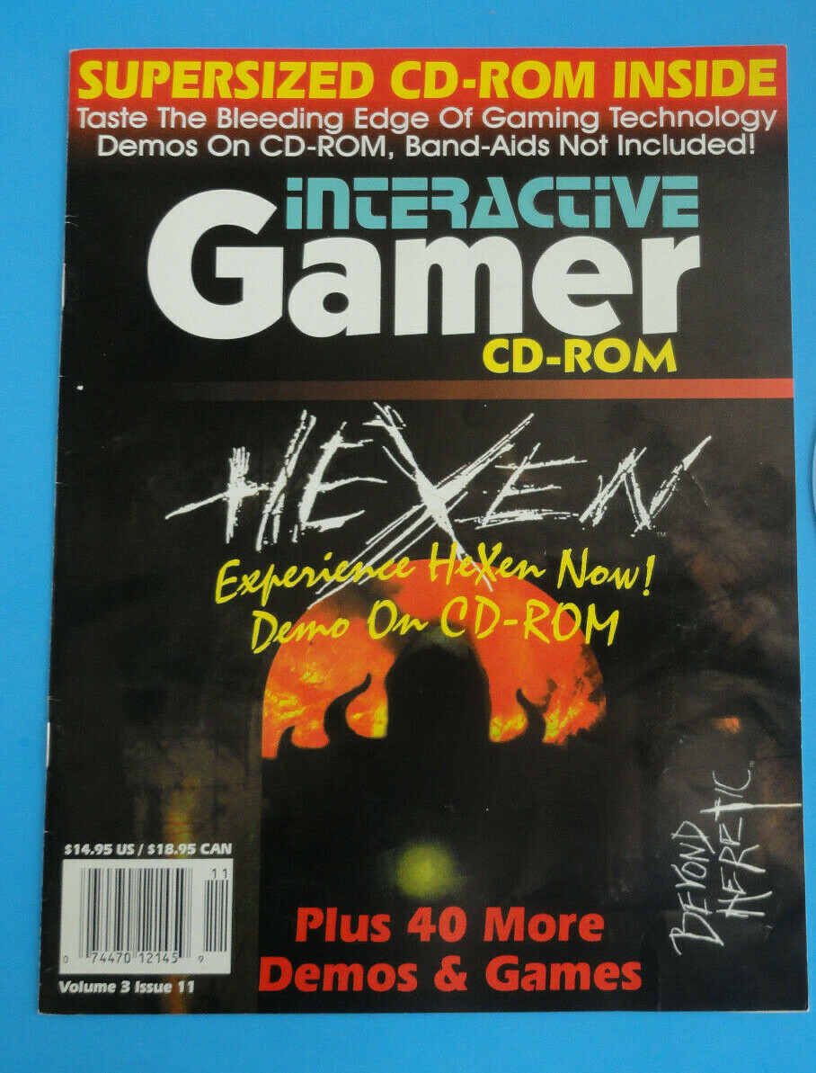 INTERACTIVE GAMER CD-ROM VOLUME 3.11 1995 - HEXEN DEMO + 40 MORE - WINDOWS