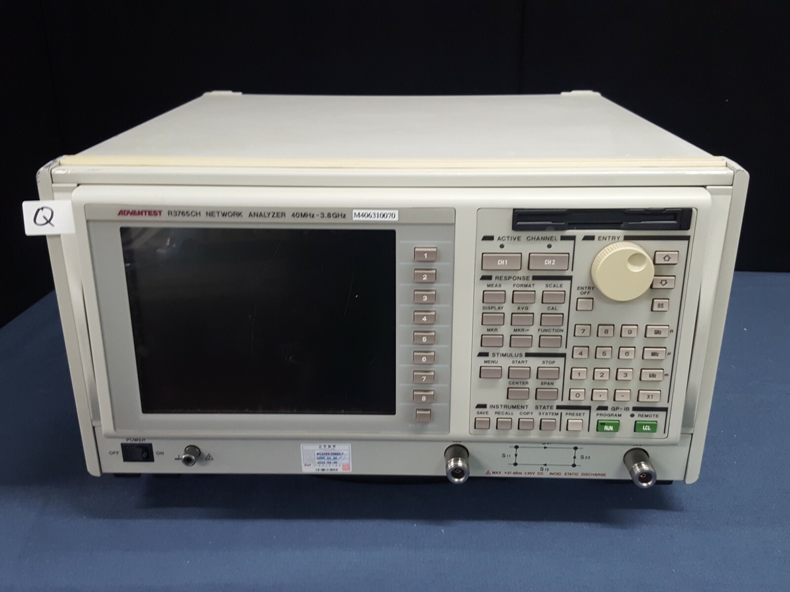Advantest  R3765CH: Network Analyzer, 40MHz-3.8GHz (0264) Q