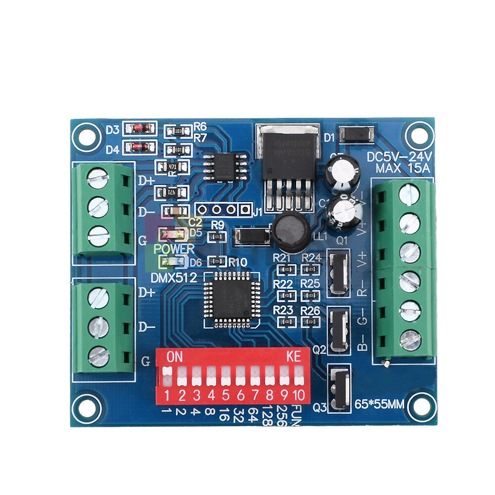 Decoder DMX512 3 Channel RGBW Controller Board LED Stage Lighting CMOS Output