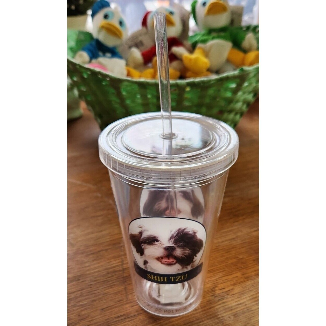 Shih Tzu Lidded Plastic Cup With Straw for All Occasions