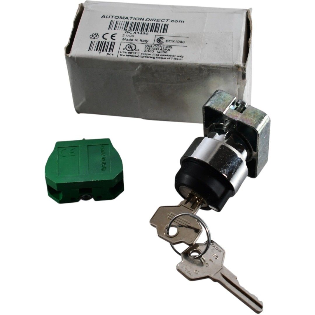 NEW Automation Direct GCX1430 22mm 2-Position Key Selector Switch Spring Return