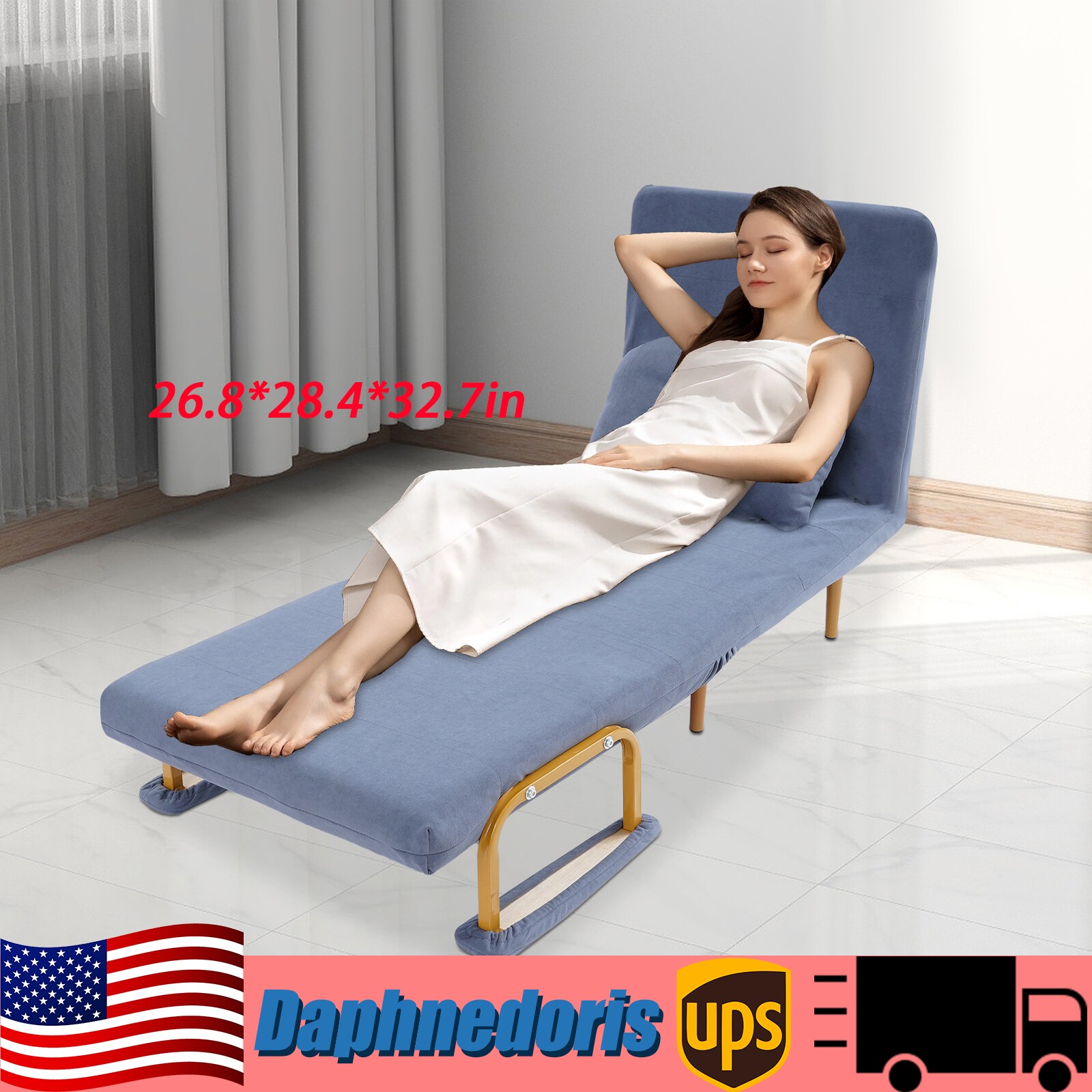 Premium Iron Sponge Folding Sofa Bed 68x190cm Rust-proof For Indoor Places