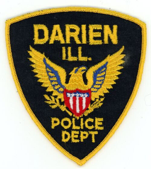 ILLINOIS IL DARIEN POLICE NICE SHOULDER PATCH SHERIFF OLD BACKING
