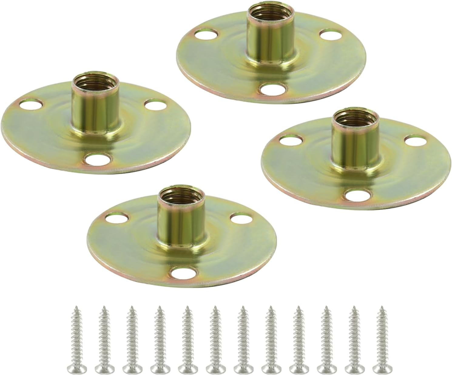 4 Sets Furniture Leg Mounting Plates with Bolts & Screws, 5/16" Repair Kit