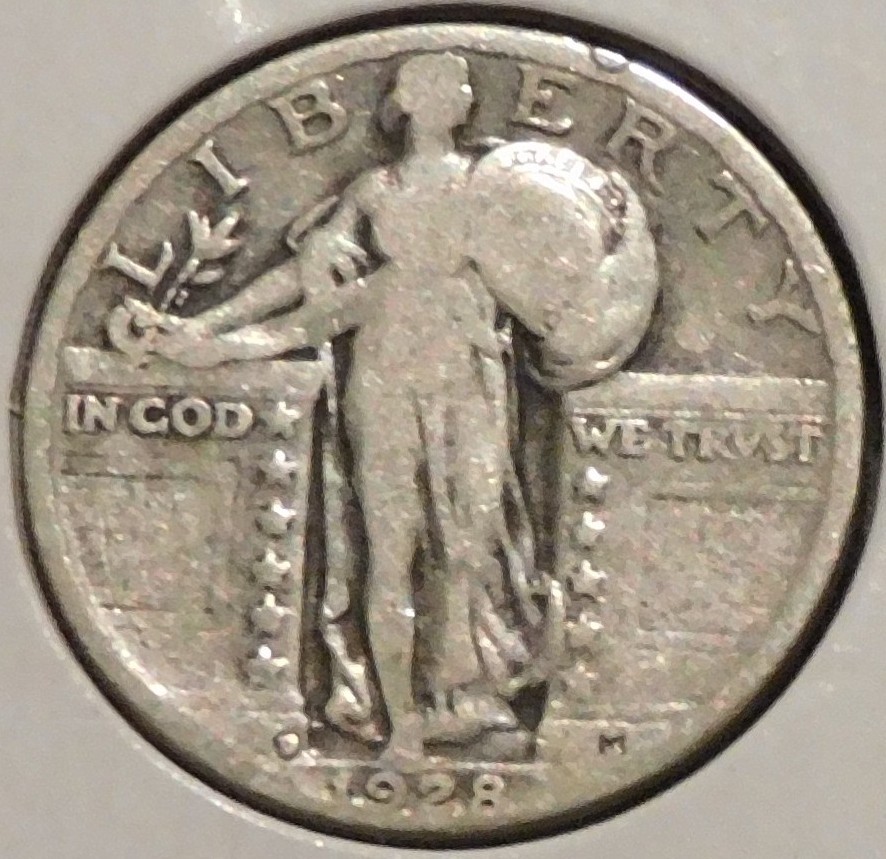 Silver Quarter - Standing Liberty - 1928-D (Obverse rim ding) [224]