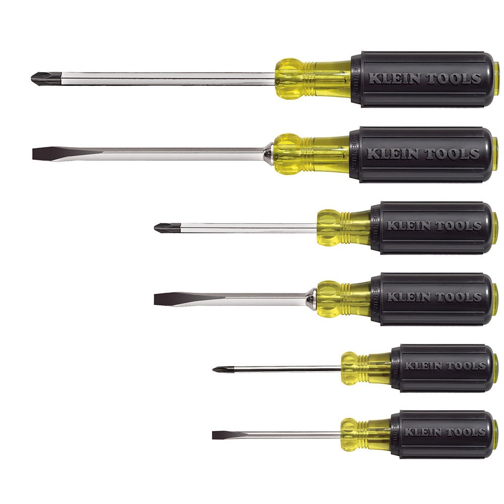 Klein Tools 85074 6-Piece Cushion-Grip Screwdriver Set Slotted Phillips