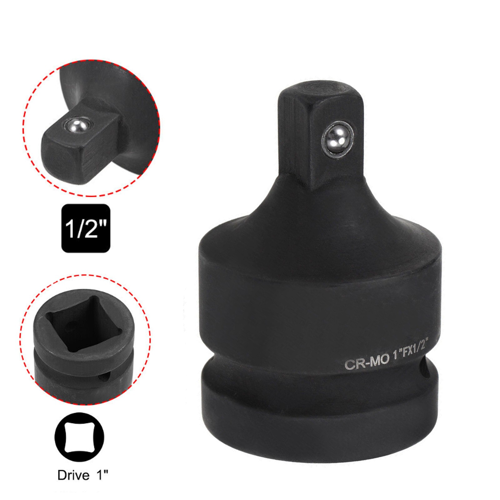 1 Inch x 1/2 Inch Drive Impact Socket Reducer Female to Male Cr-Mo cvvU