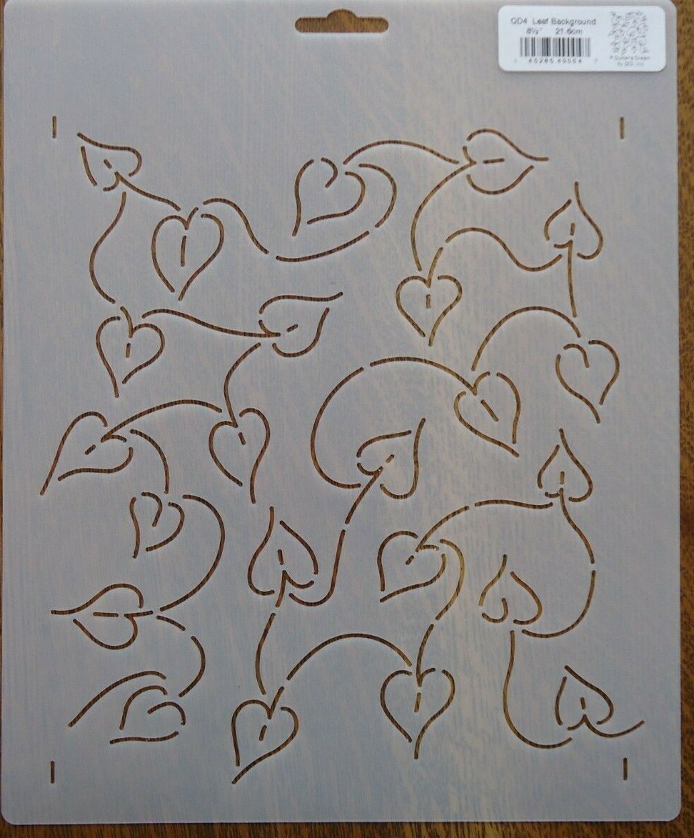 Stencil Quilting Leaf Background 8 1/2" 21.6cm  QC QD4 sew quilt stitch CL craft