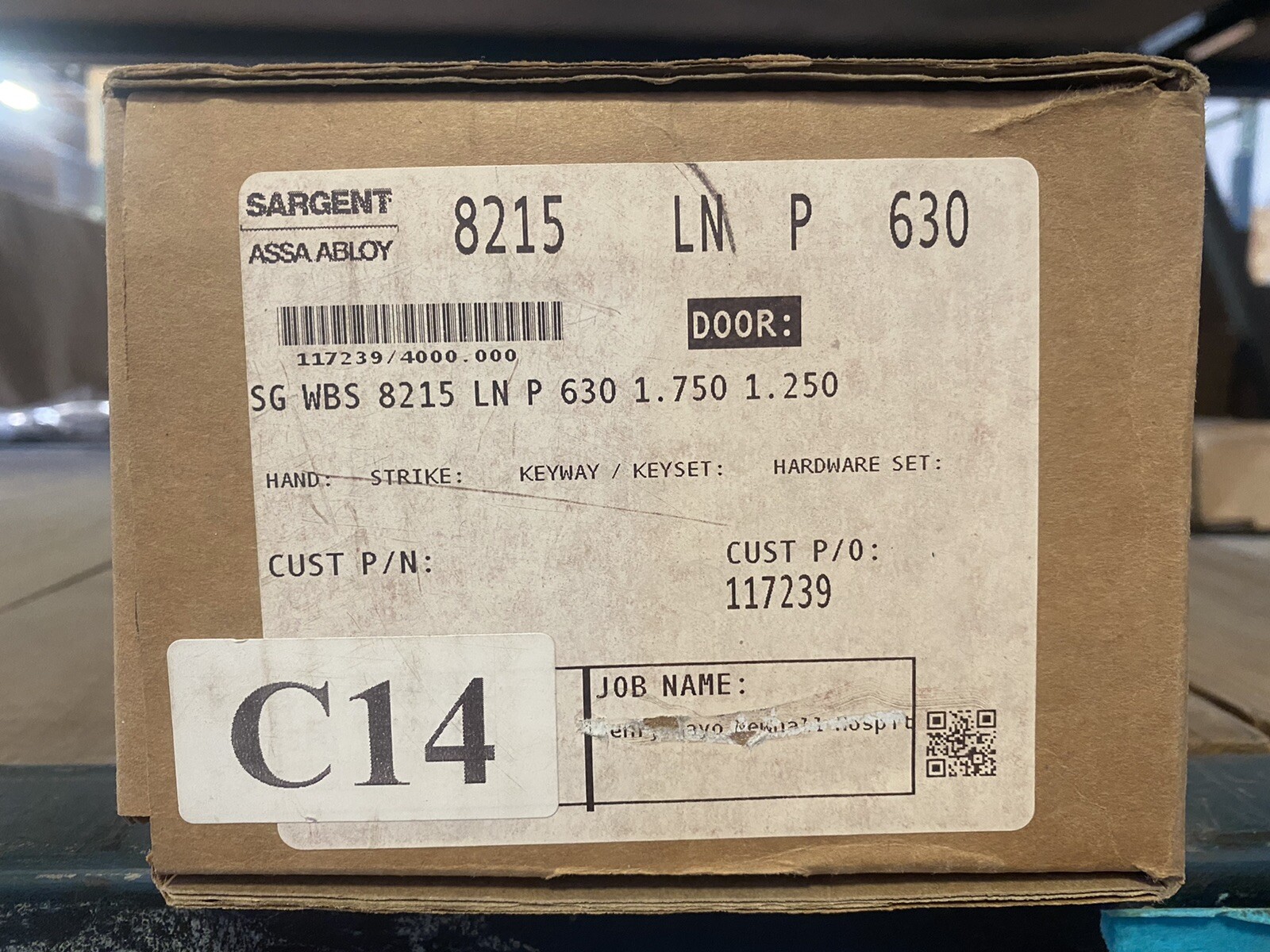 SARGENT SG WBS 8215 LNP 630 PASSAGE MORTISE LOCK Stainless Steel