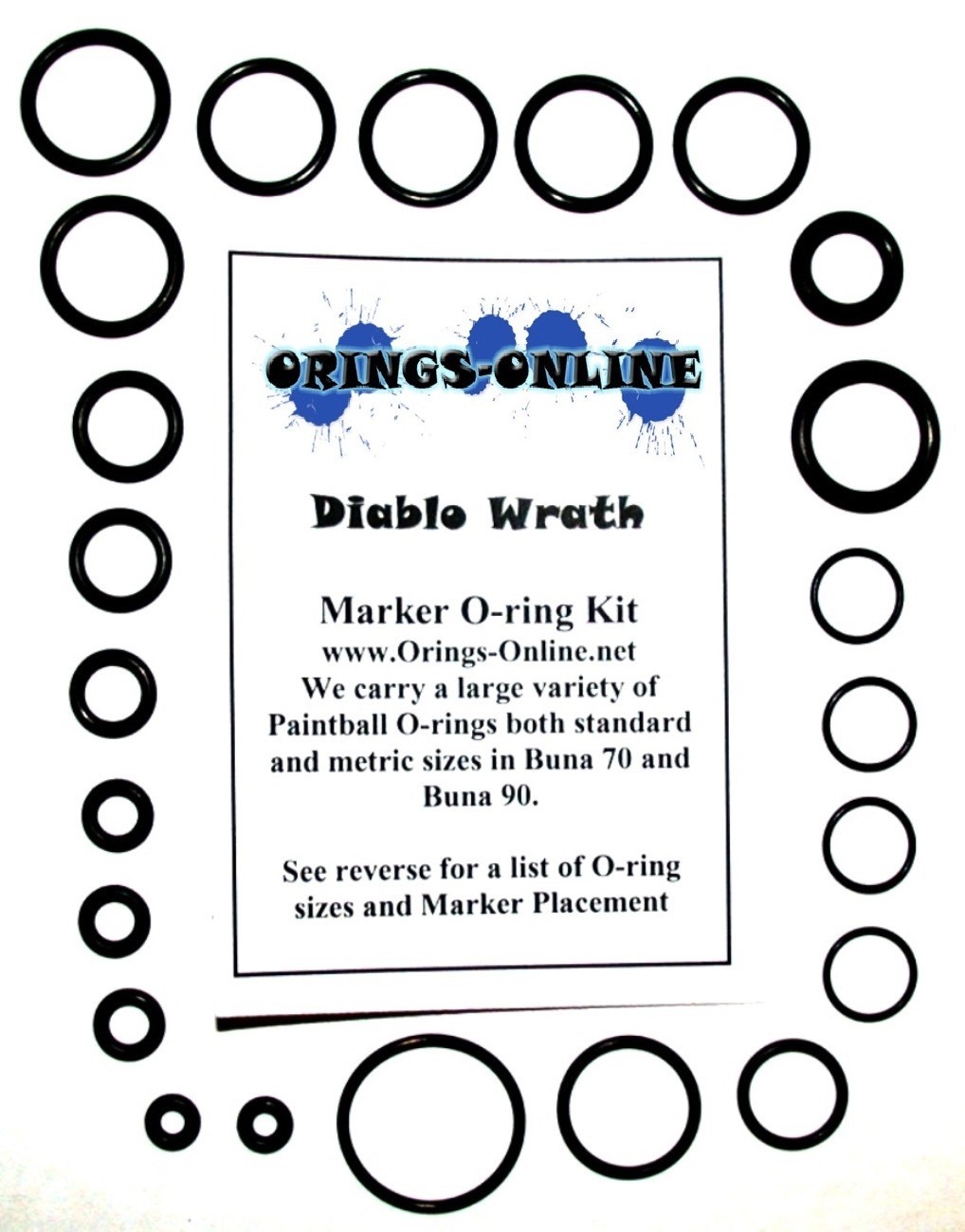 Diablo Wrath Paintball Marker O-ring Oring Kit x 4 rebuilds / kits
