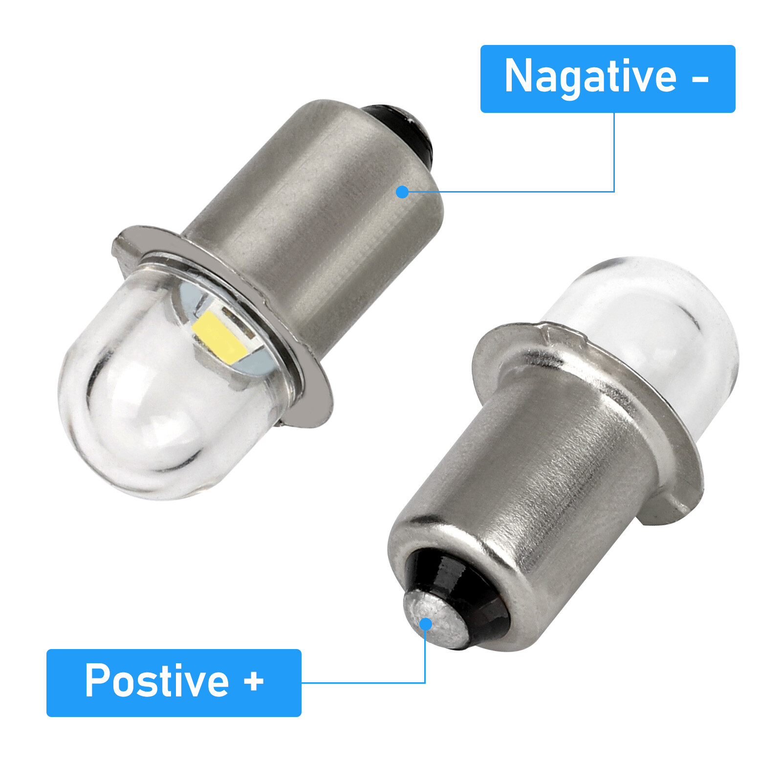 6PCS P13.5S Bright LED Flashlight Torch Light Bulb Mini Upgrade Replacement Lamp