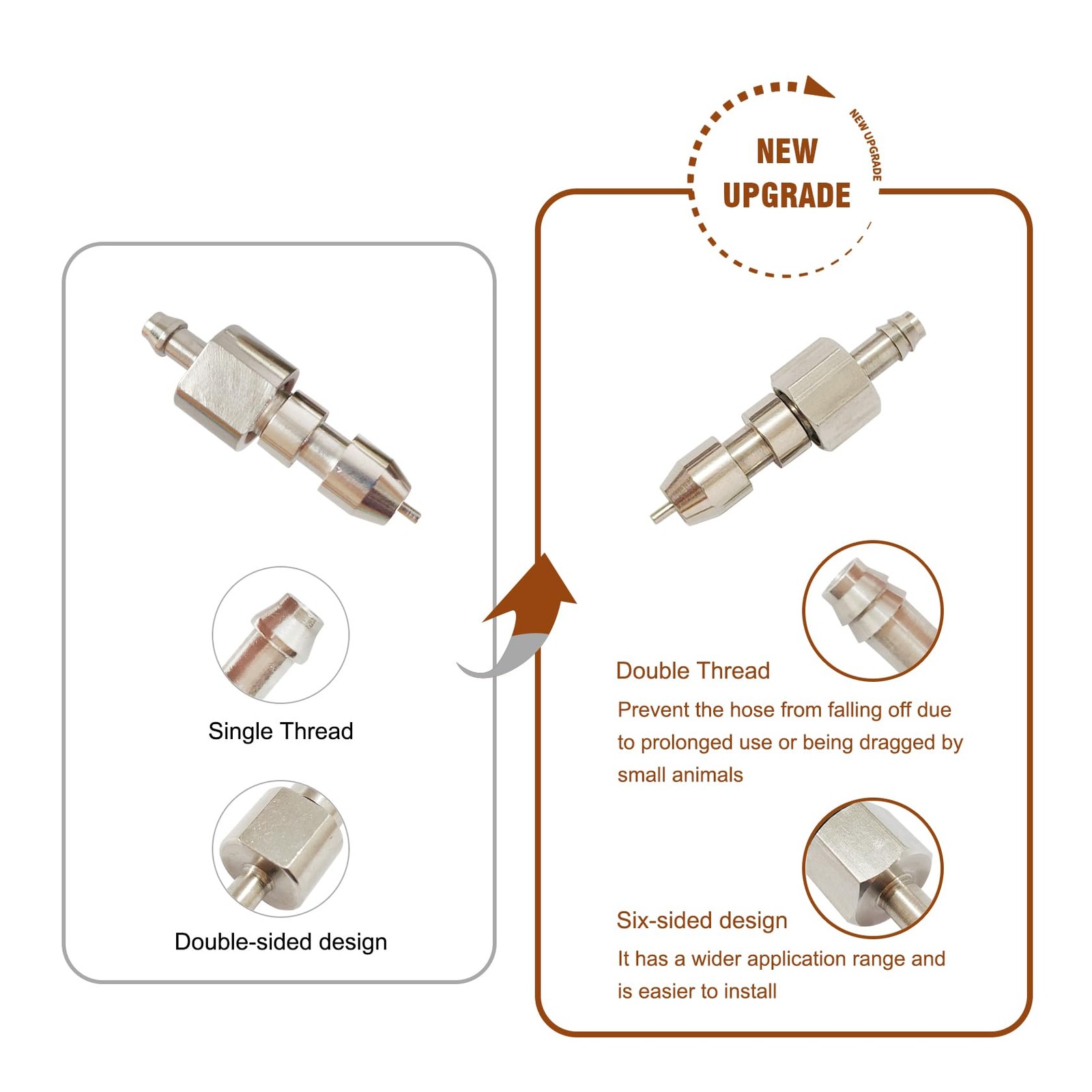 8pcs Stainless Steel Rabbit Watering Nipples with Cage Clips - Automatic System