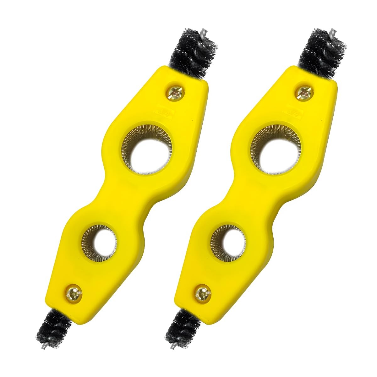 Yourkar Car Battery Terminal Cleaning Brush, 4 in 1 Steel Wire Yellow 2 Pcs