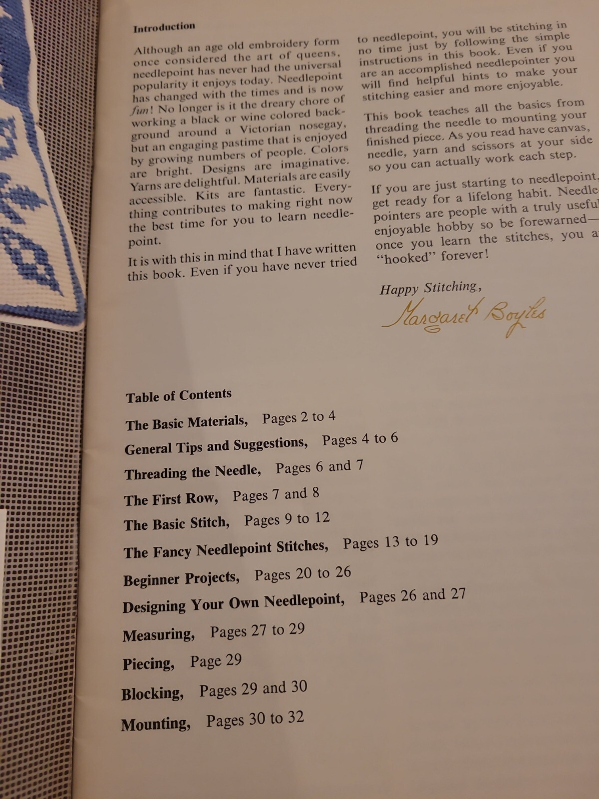 Columbia Minerva Beginner's Needle Point Pattern Book Boyle Yarn Craft NOTE: B2