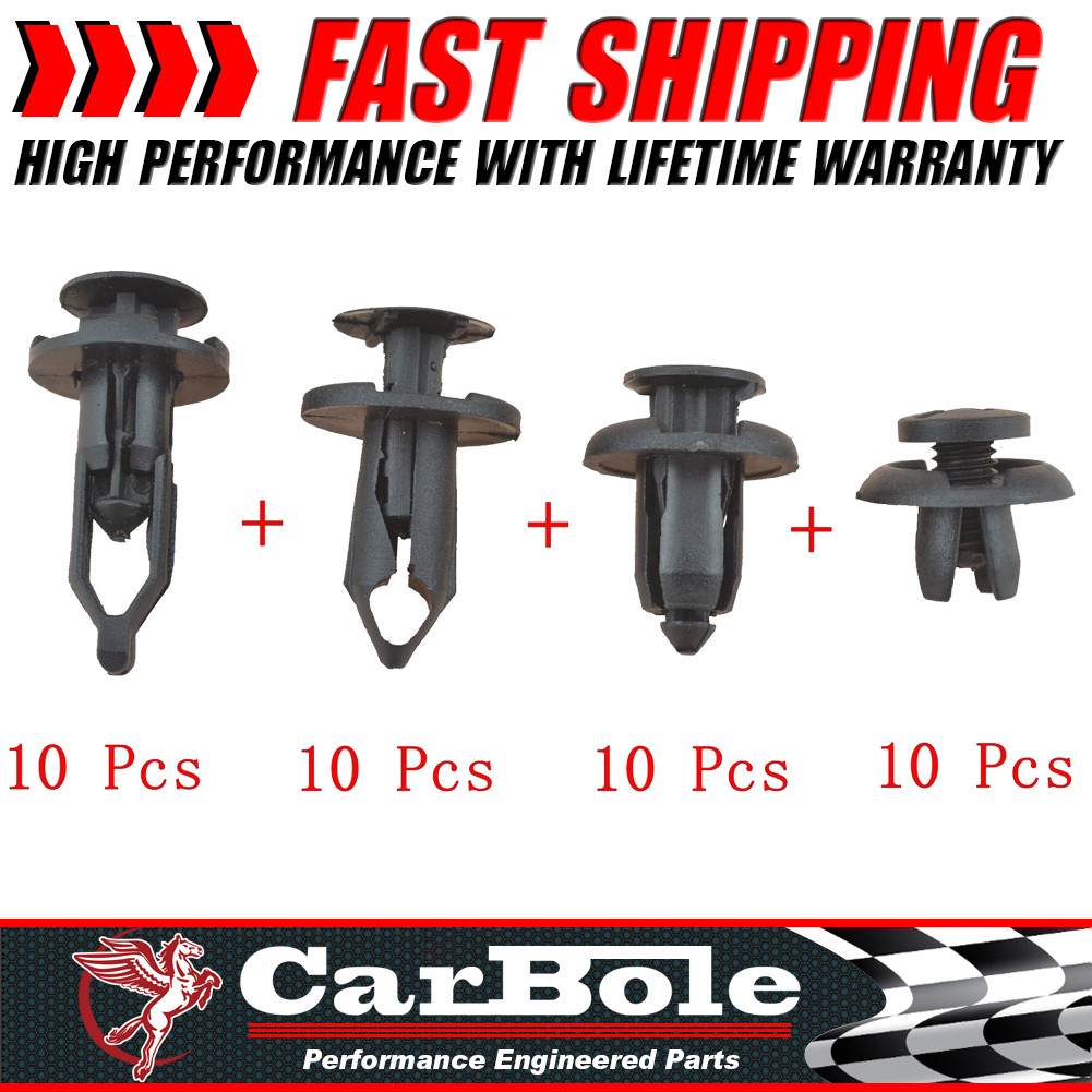 40 Car Body/Bumper Push Pin Rivet Retainer Trim Moulding Clip Assortments US