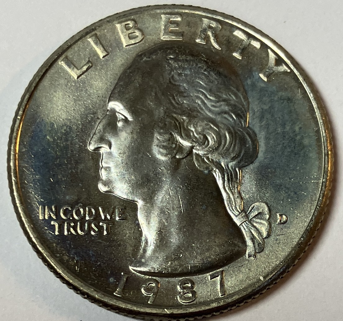1987 D BU Washington quarter