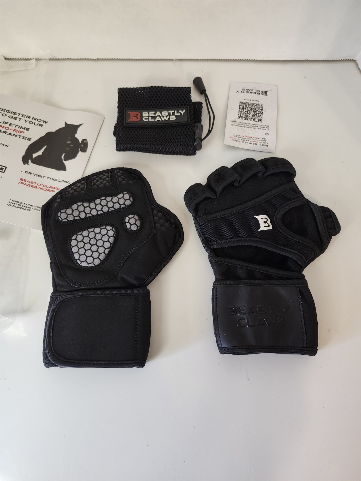 Beastly Claws Weight Lifting Gloves Gym Fitness Workout Strength Training Sz M