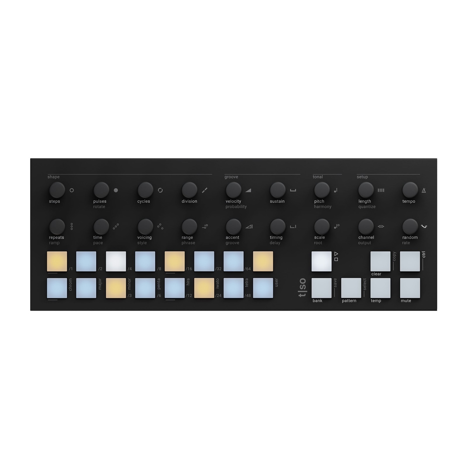 Torso Electronics T1 Algorithmic Sequencer, Black + T1PC Decksaver