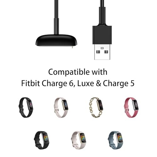 Charger Cable Replacement for Fitbit Charge 6/Charge 5/Luxe without Reset