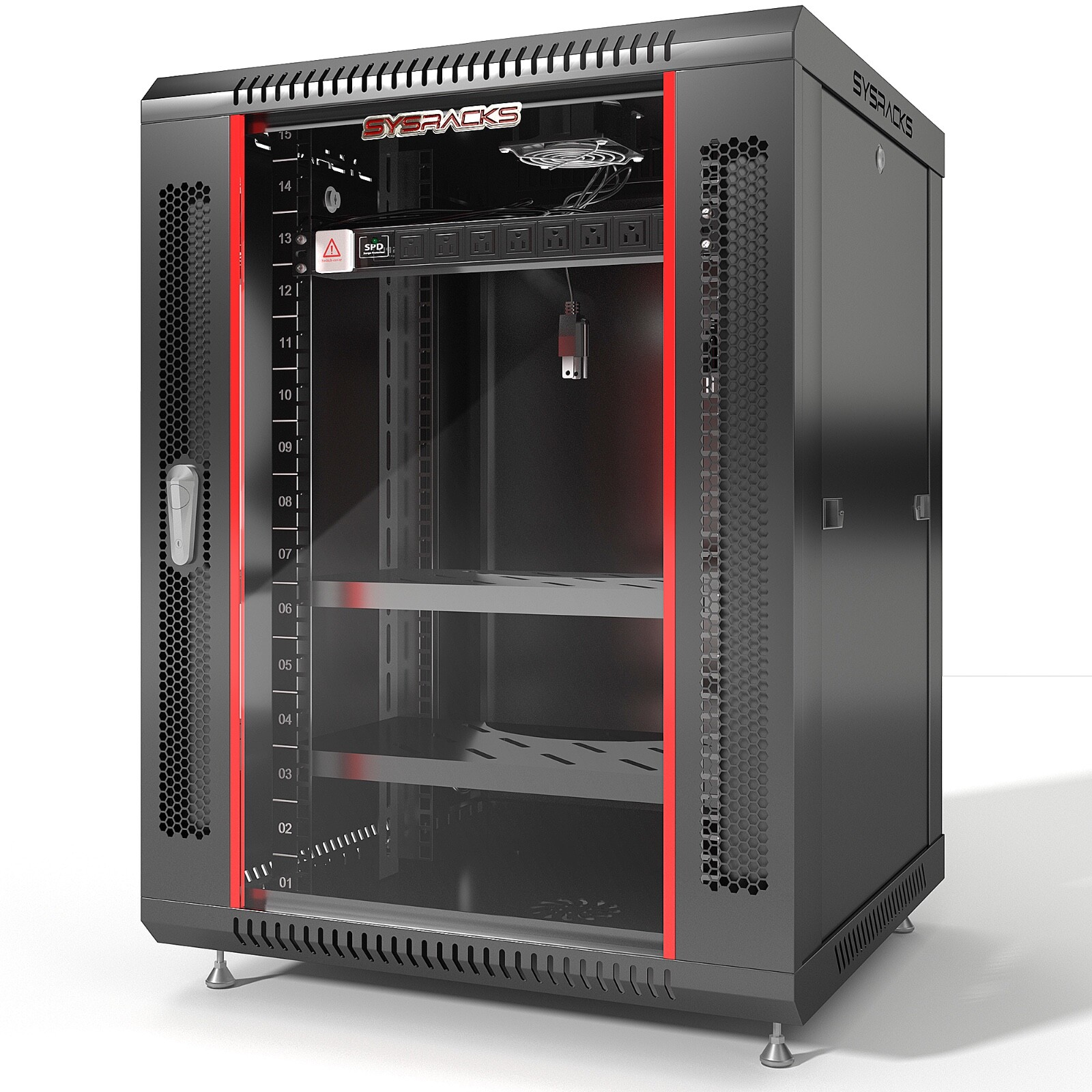 15U Sysracks Wall Mount IT Data Network Server Rack Cabinet Enclosure 24" Depth
