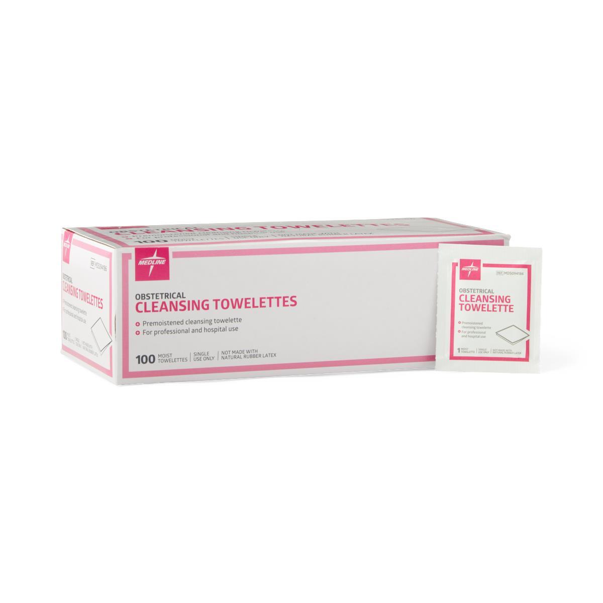 Obstetrical Cleansing Towelettes, Box of 100