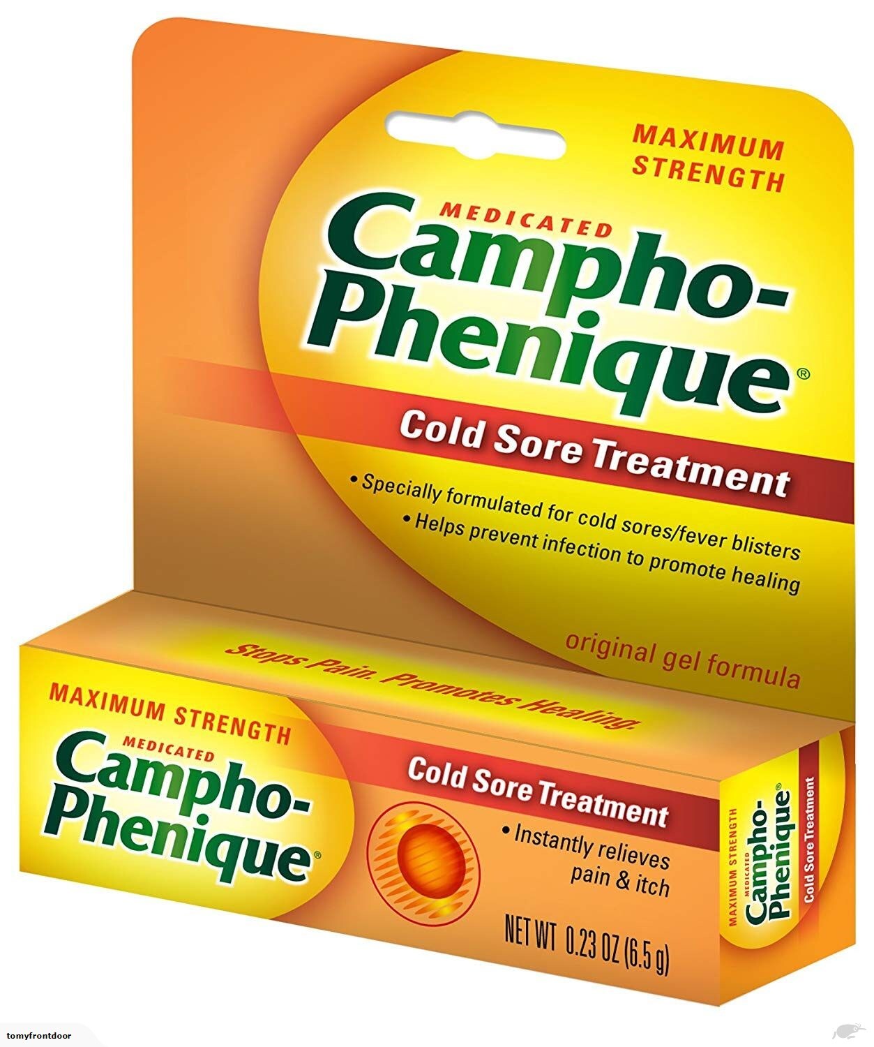 5 Pack Campho Phenique Maximum Strength Cold Sore Treatment Gel 0.23 Oz Each