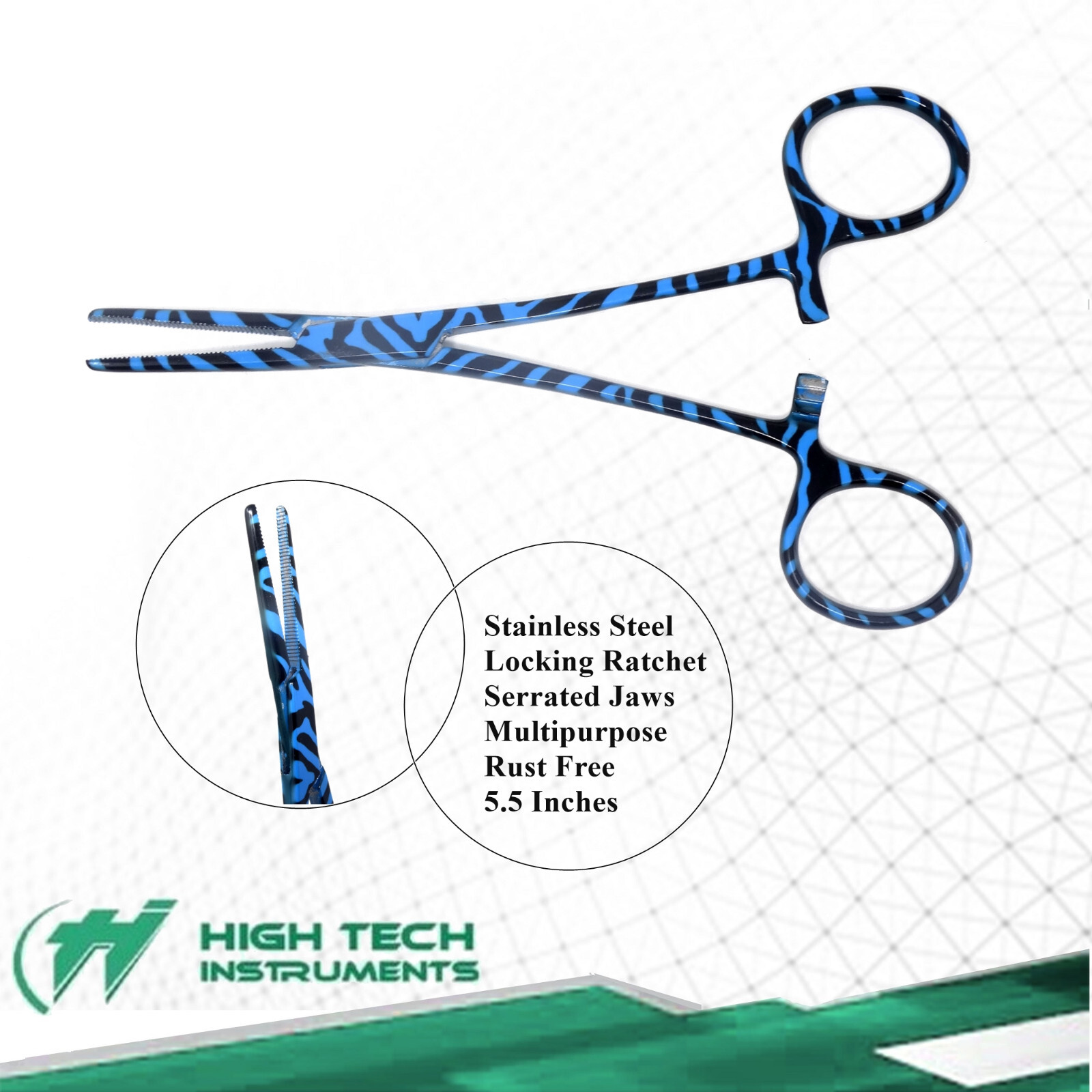 Tattoo Body Piercing Pliers Locking Forceps 5.5" Straight Tip Surgical Steel