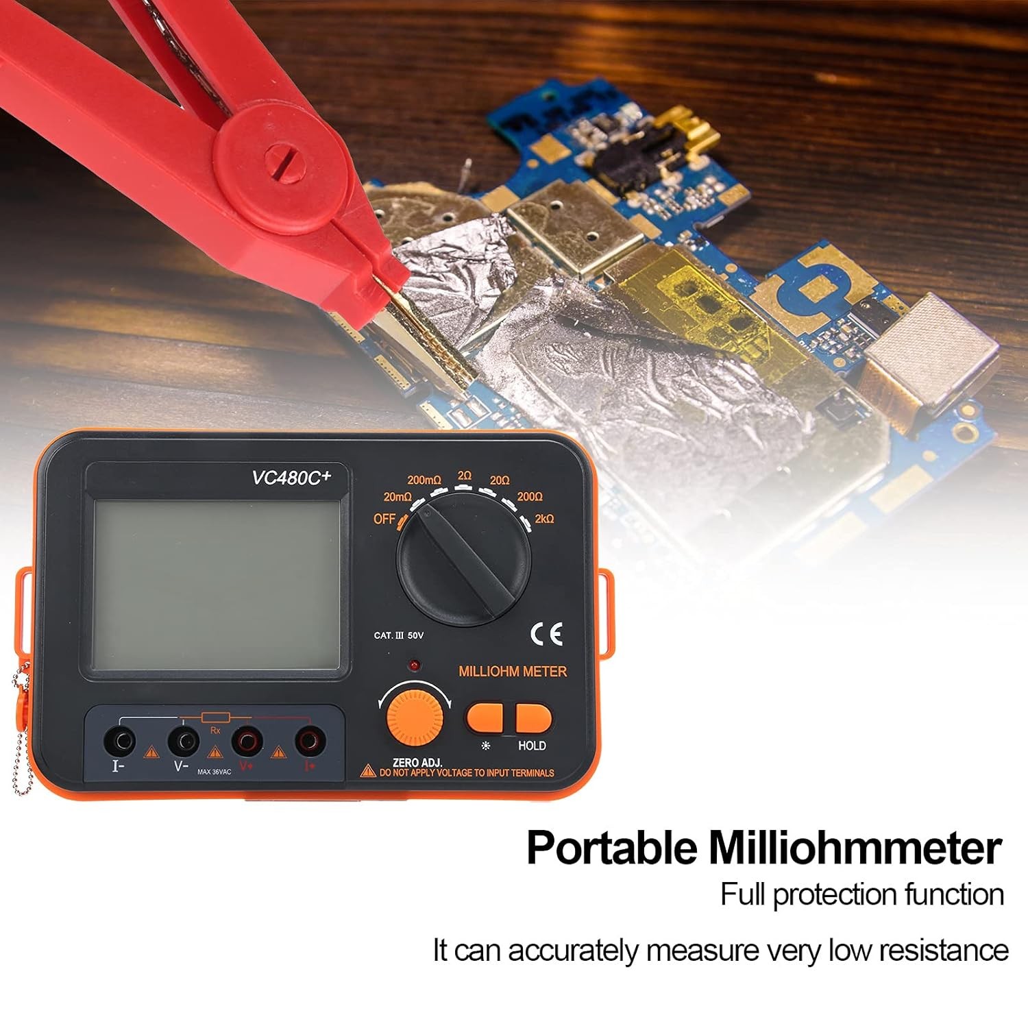 VICI VC480C+ 3 1/2 4 Wire Digital Milliohm Meter Multimeter Tester Backlight