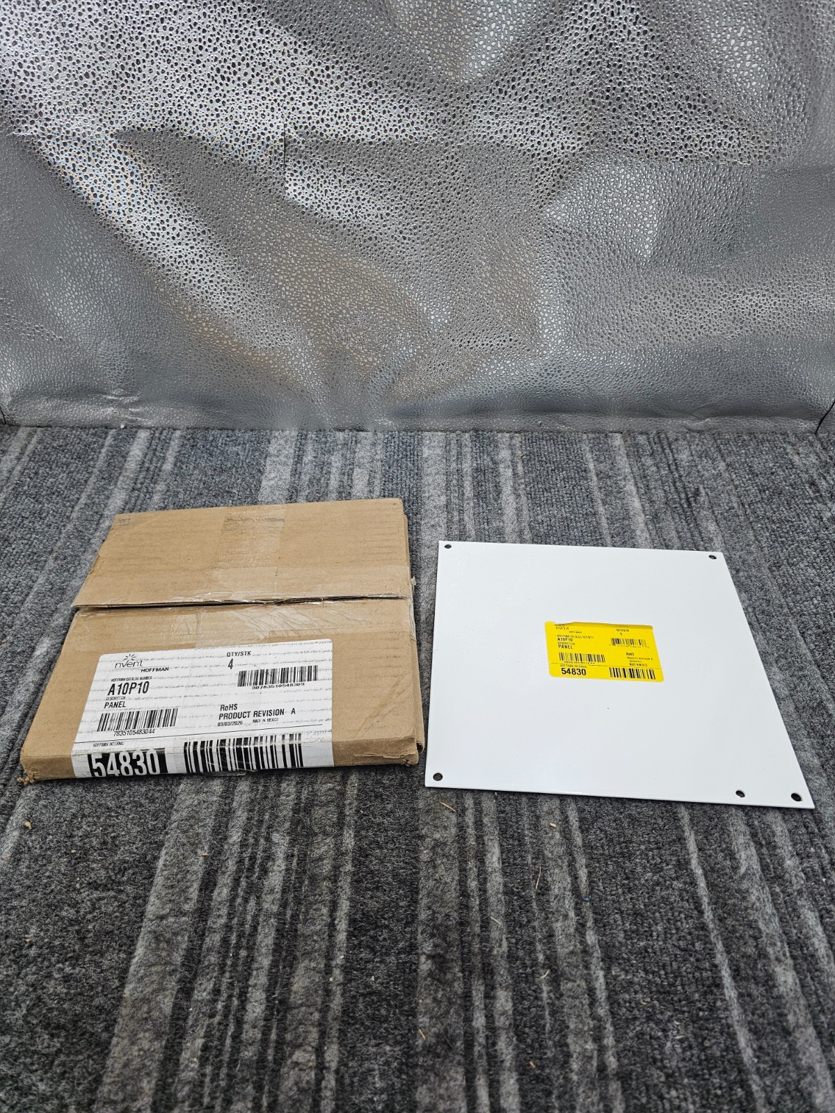(QTY 4) HOFFMAN A10P10 Mild Steel Panel for Junction Box Fits 10x10 Box