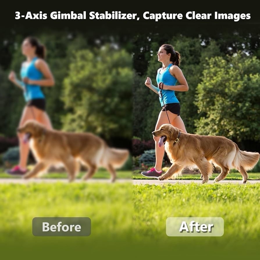 3-Axis Gimbal Stabilizer for iPhone&Android with Adjustable Fill Light, AI Track