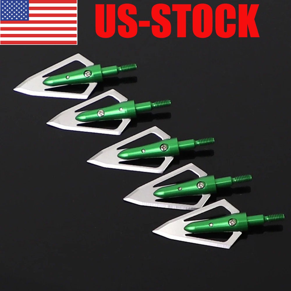 Hunting Broadheads Stainless Steel 100 Grain Arrow Heads Recurve Bow Arrowheads