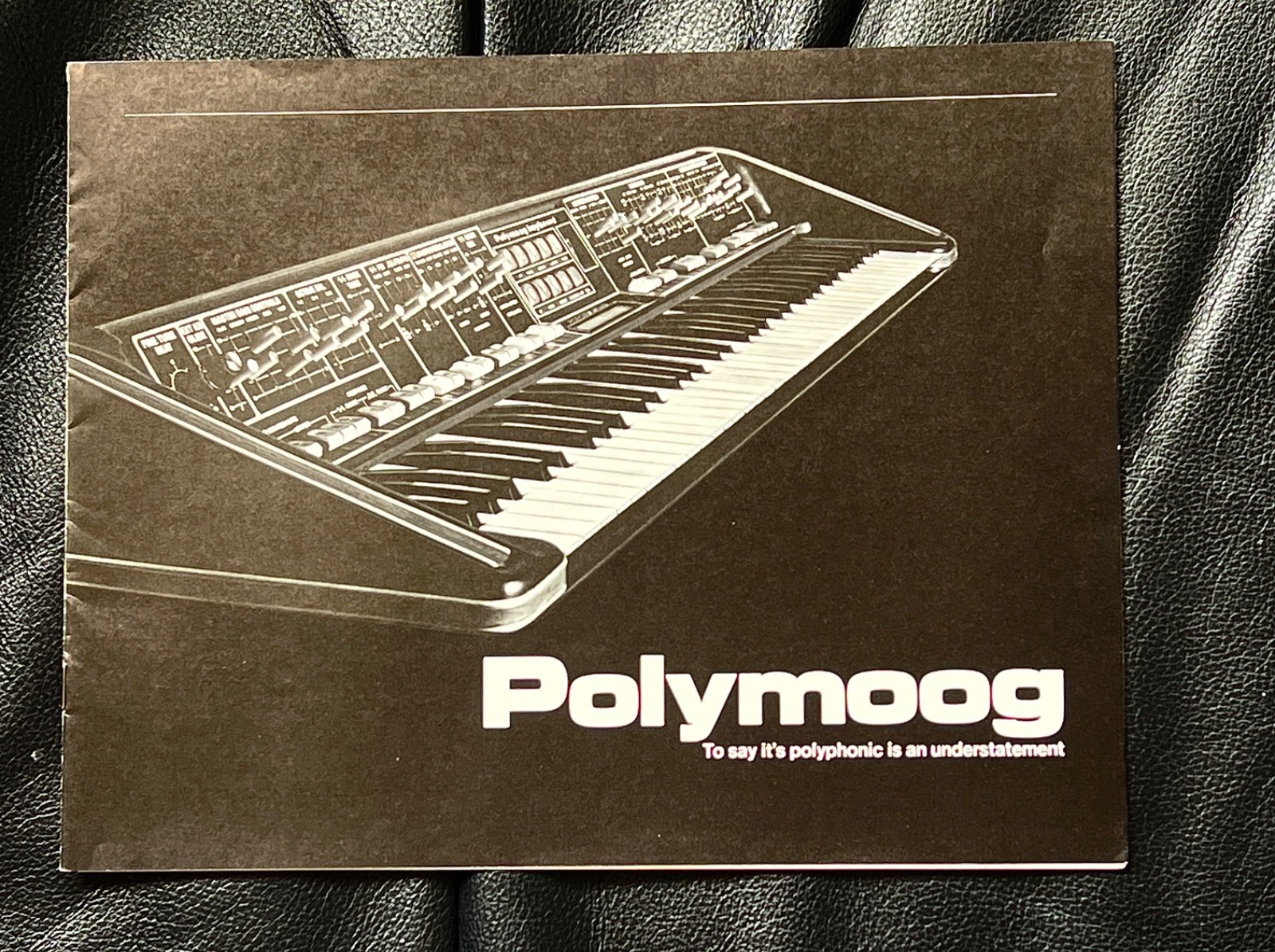 Moog PolyMoog Synthesizer brochure with foldout pic, vintage 1976, about 14p