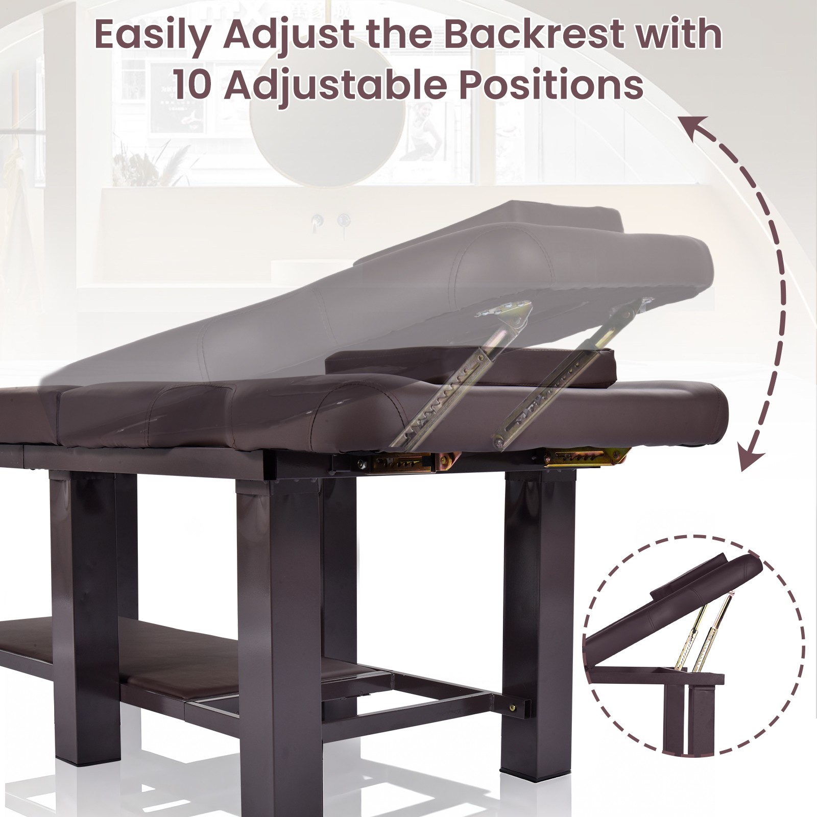 Professional Stationary Massage Table with Headrest