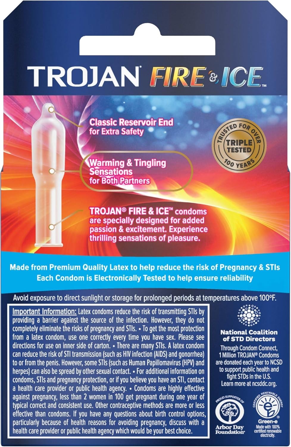 Trojan Fire & Ice Condoms 3 Pack 3 Count (Pack of 1)