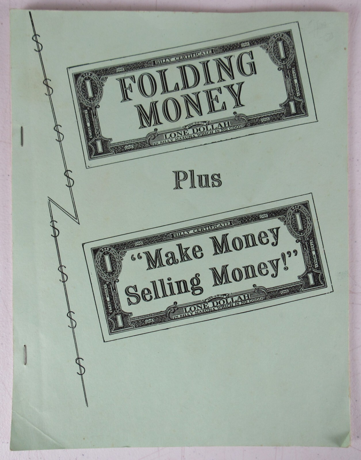 Adolfo Cerceda Folding Money Make Money Selling Money 1981 Origami MZ10F
