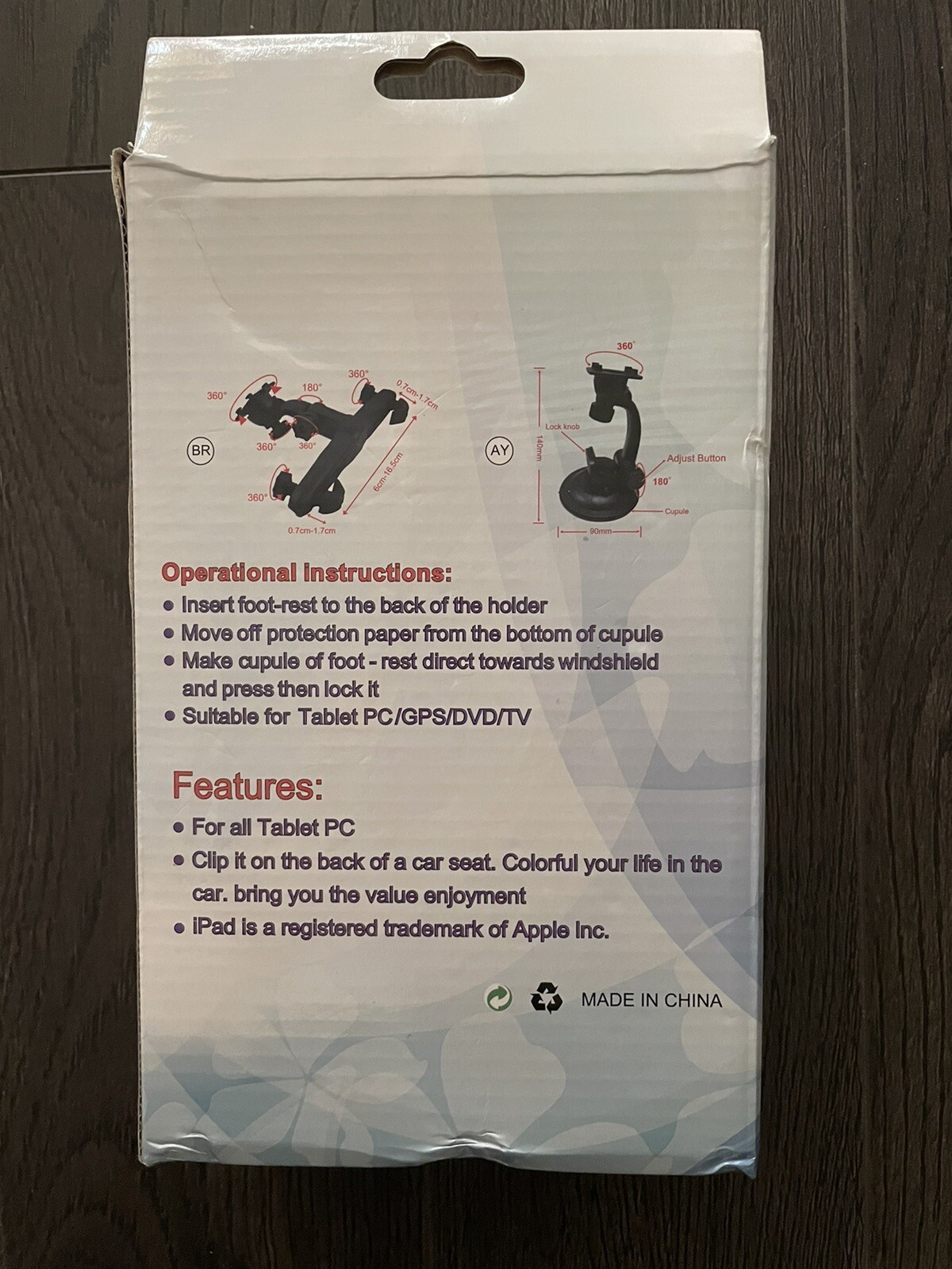 new Universal Tablet PC Holder Windshield and backrest mount Back Seat Clip