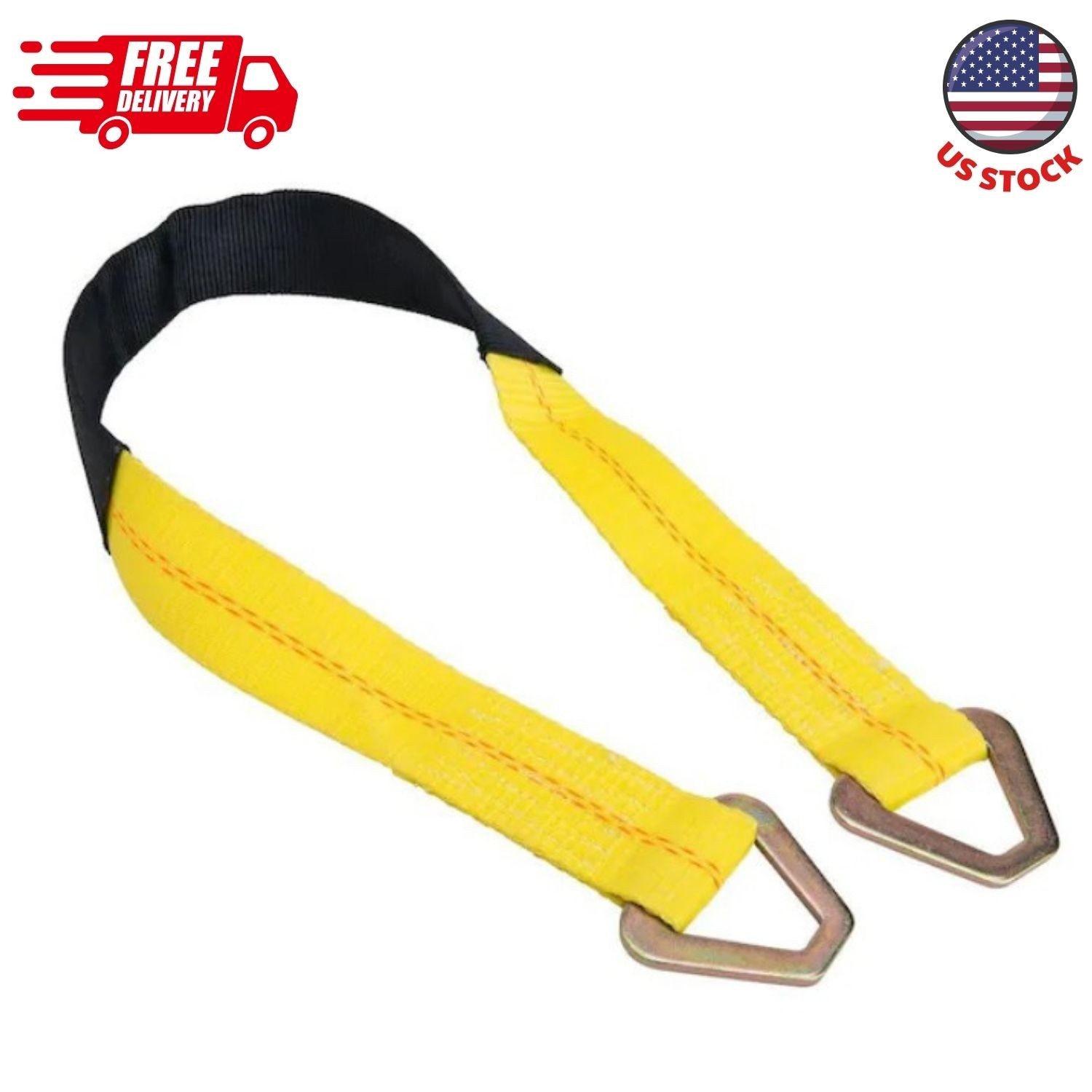 2 in. x 36 in. x 3,333 lbs. Axle Strap with D-Ring and Protective Sleeve Rope