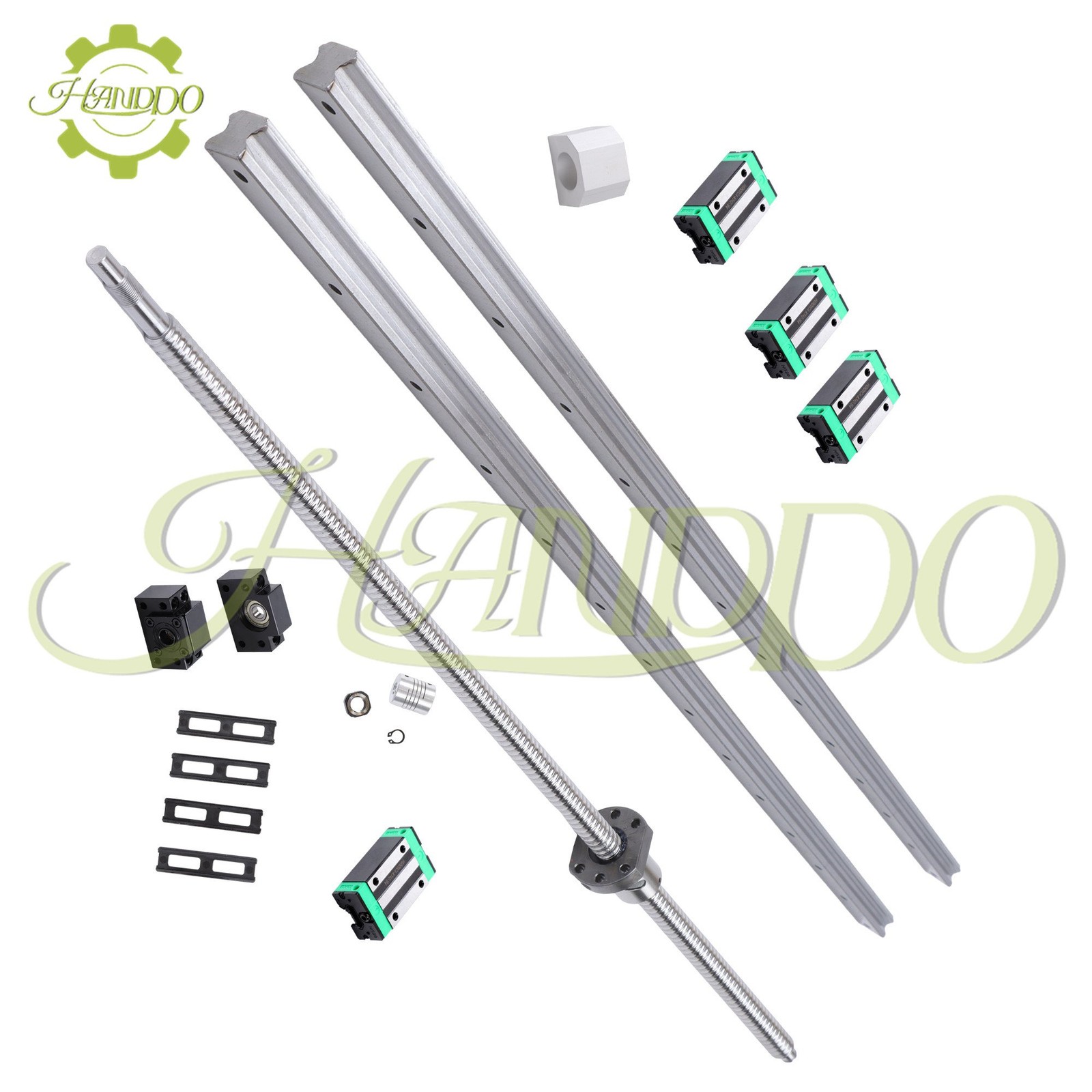 2× Linear Guide Rail HGR20-800mm + 1× SFU1605-800mm Ballscrew with BF/BK12 Kit